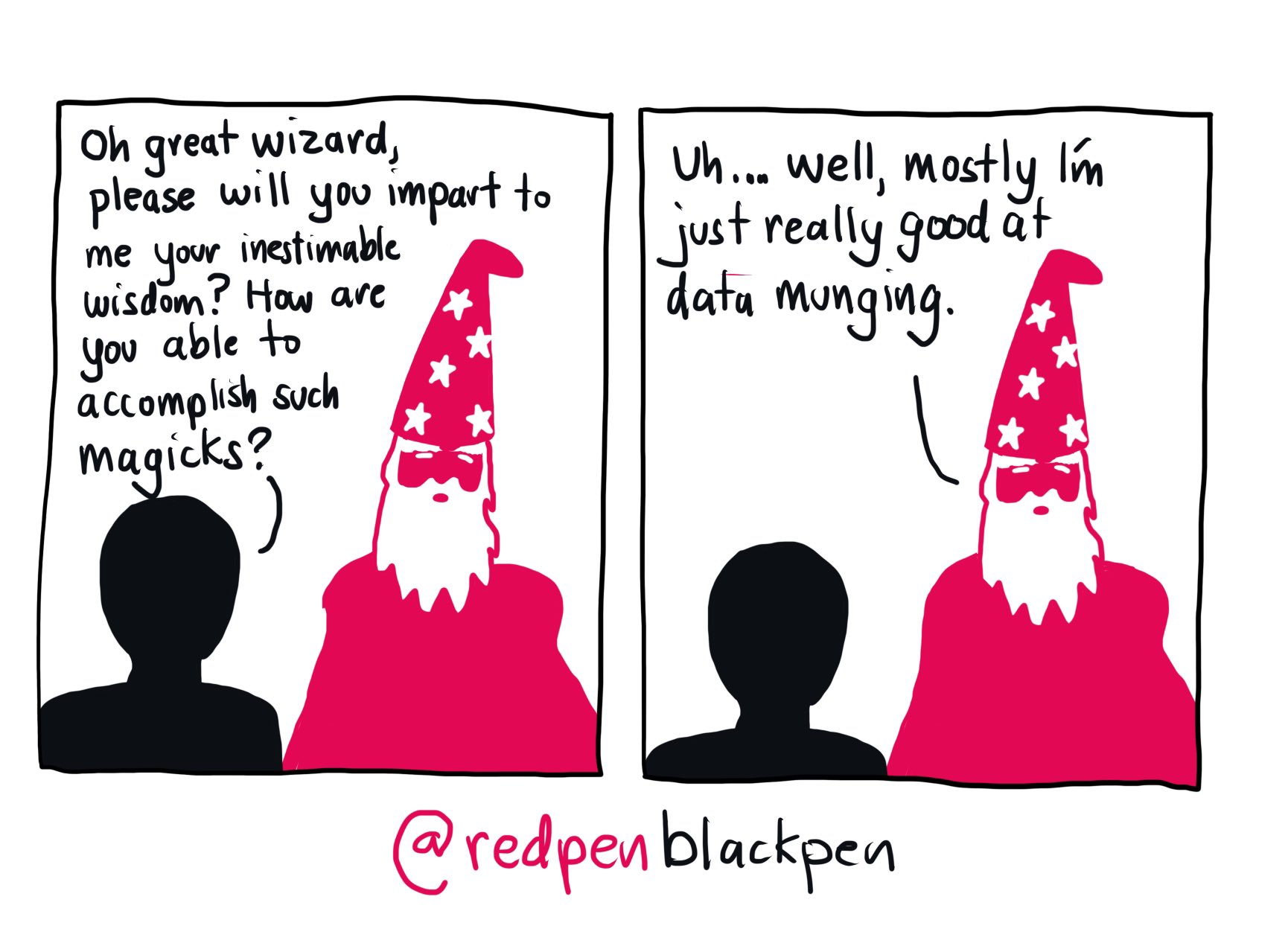 Comic illustration of a scientist-magician performing science magic